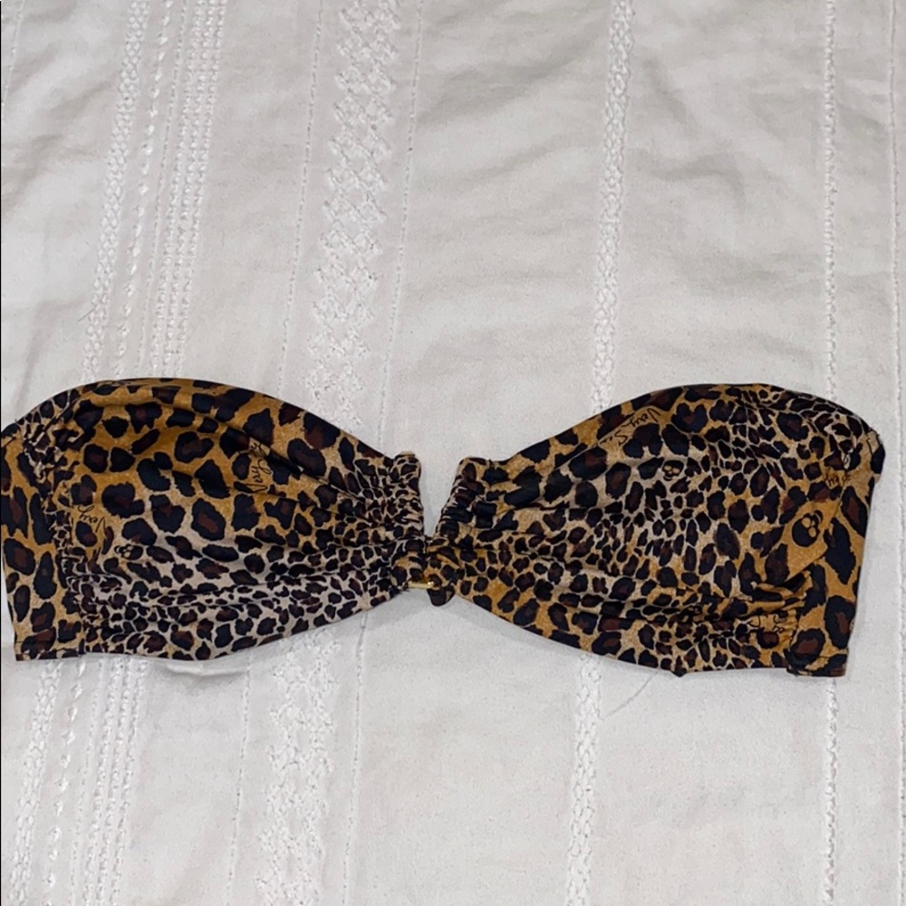 VS leopard bandeau bikini top